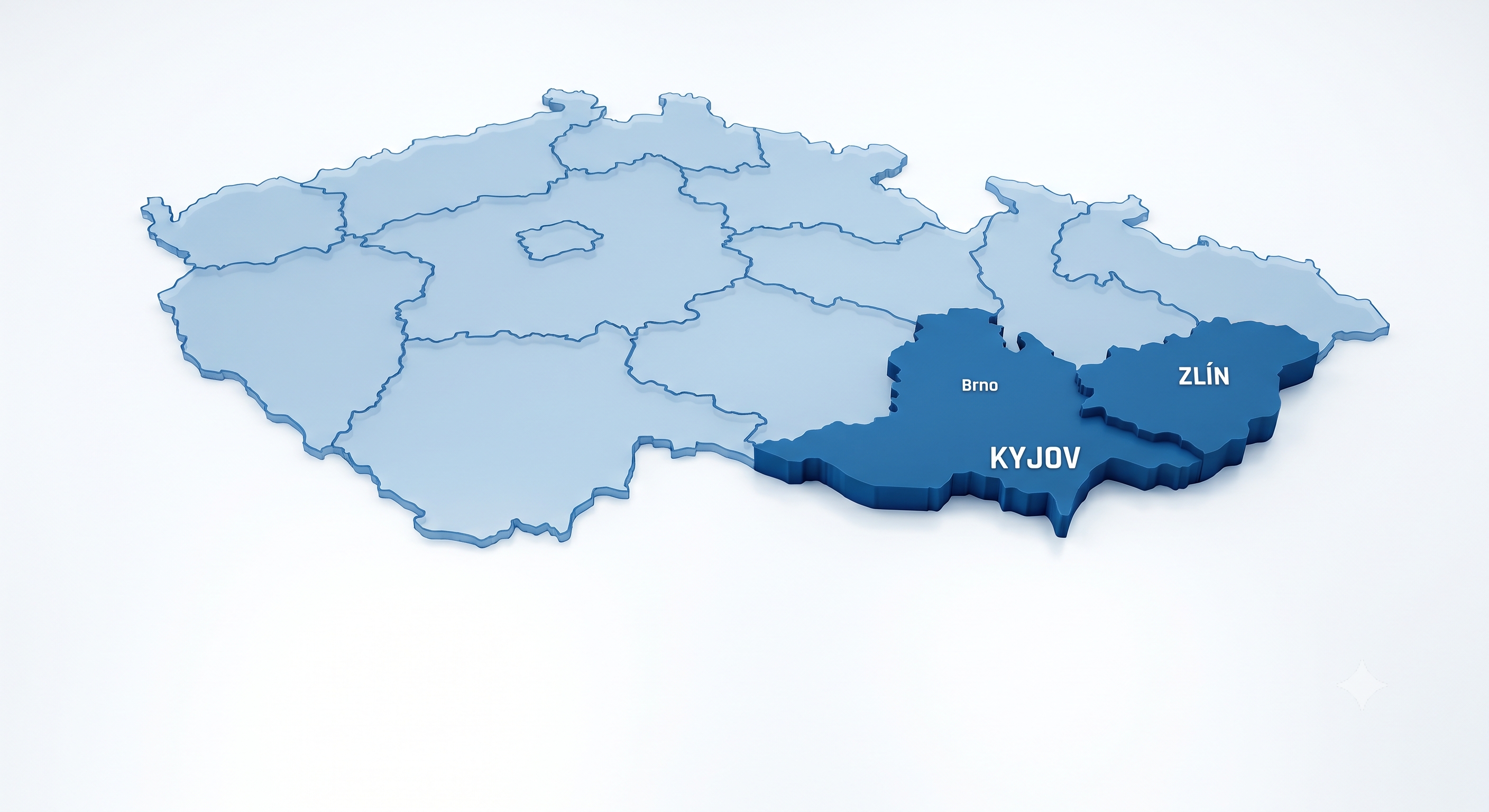 Mapa působnosti - jihovýchodní Morava